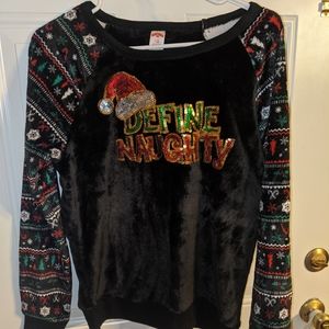 Women's Christmas Sweater "Define Naughty" Sequins
